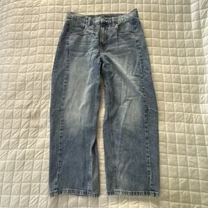 Lucky Brand Jeans Womens 8/29 Blue Barrell Leg High Rise Medium Wash Faded